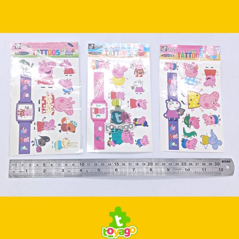 Stiker Tato Karakter Peppa Pig/Sticker Tatto Temporary Isi 20pcs Grosir Murah