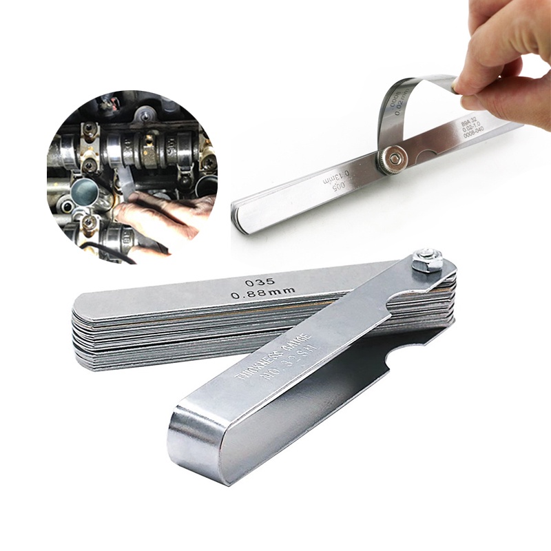 0.04mm-0.88mm Fuller Gauge Stainless Steel Feeler Gauge Filler Gauge Alat Ukur Celah