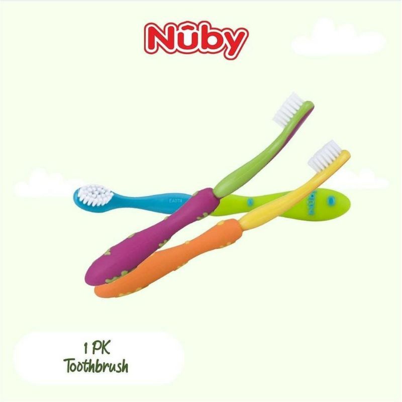 (BEST SELLER!!) NUBY  TOOTHBRUSH WITH BRISTLES SIKAT GIGI BAYI - SIKAT GIGI ANAK DAN BAYI