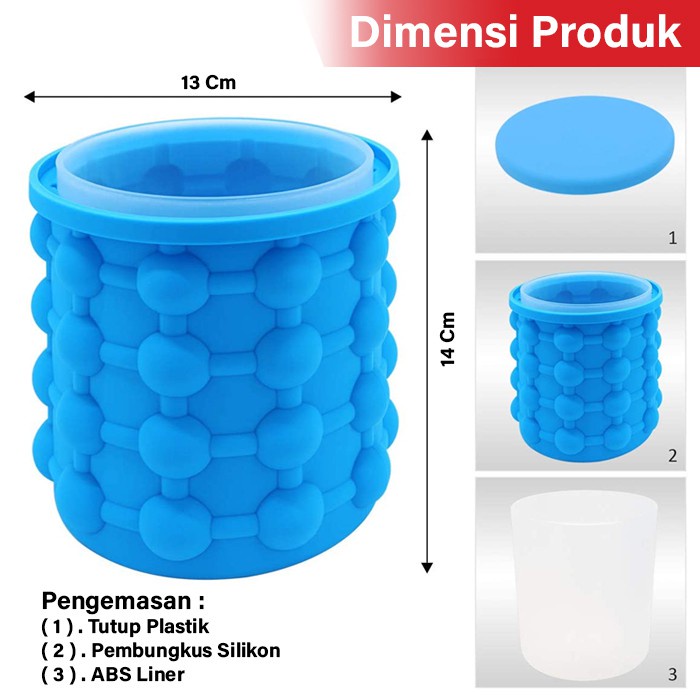 RS - Ice Cube Maker Cetakan Es Batu Silicone Ice Bucket Cetakan Es Batu Genie Ice Cube Maker 3D Silicone Mold Sudah Food Grade Cetak Pencetak || 1135-Silicone Grosir Barang Unik Murah Lucu - C01