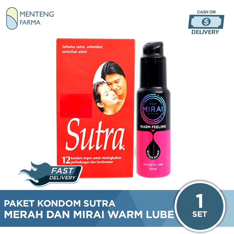 Paket Kondom Sutra Merah Dan Mirai Warm Lube