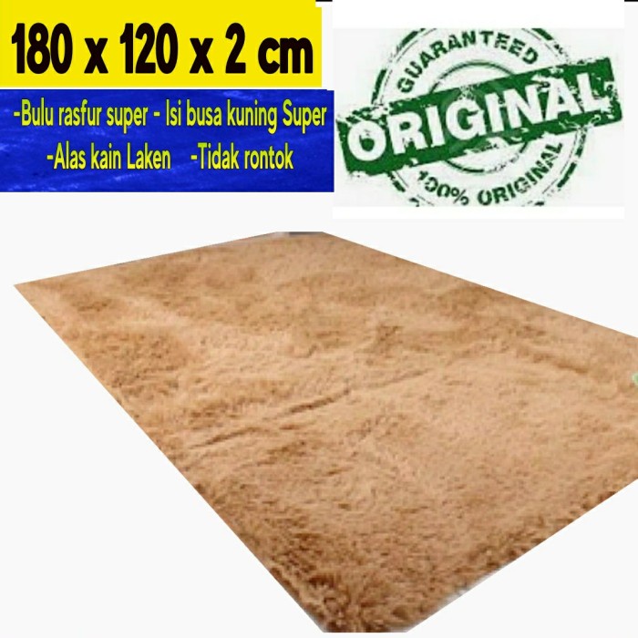 KARPET BULU karpet bulu uk 180 x 120 tebal 2 cm anti rontok super halus - maroon rasfur jumbo tebal 