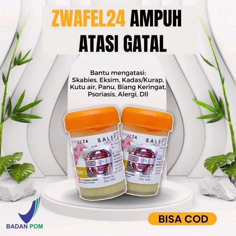 Salep Gatal Zwafel 24 Original 100% | Obat Saleb Gatel Panu Kadas Kurap Kutu Air Eksim