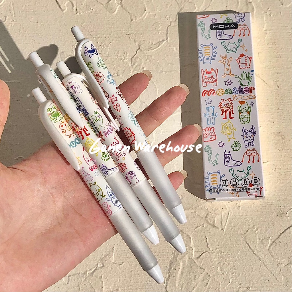 

[GW] Pulpen Gel Isi 4 Motif Kartun Lucu Pena Tinta Hitam 0.5mm