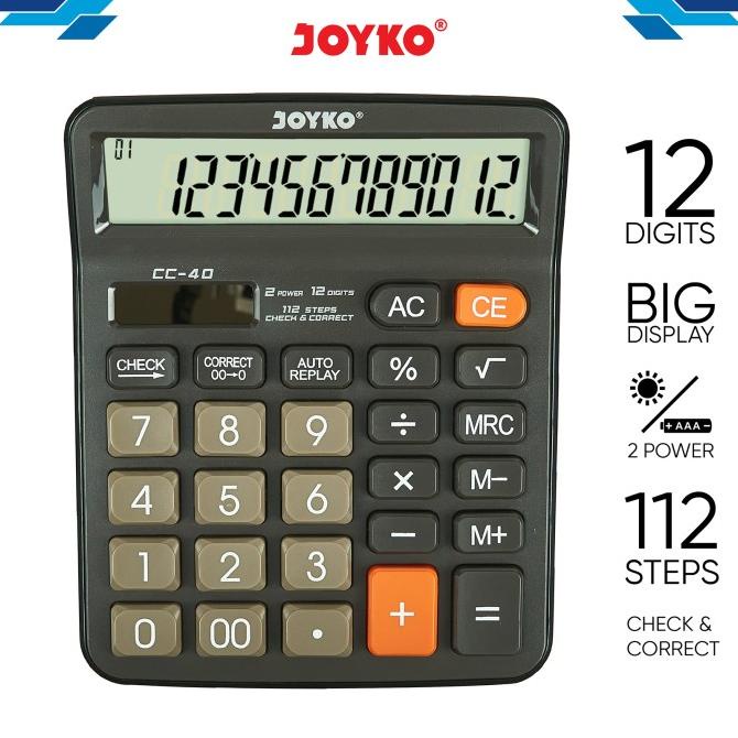

[COD] Calculator / Kalkulator Joyko CC-40 / 12 Digits / Check Correct FREE ONGKIR Kode 29