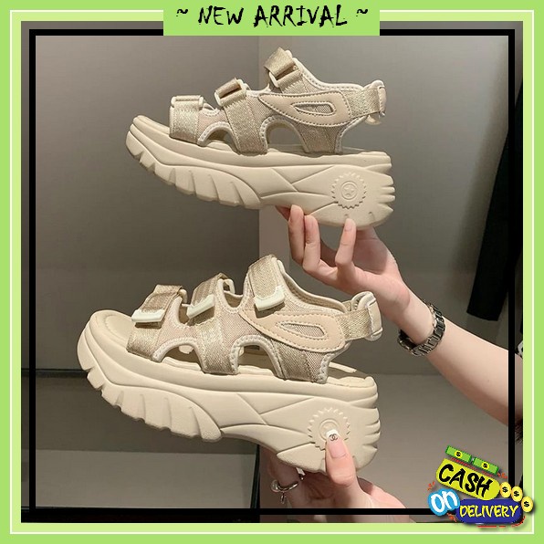 [Ongkir Murah] Sandal Gunung Outdoor Karet Wanita Korea Elegan Fashionable | Sendal Casual Harian Re