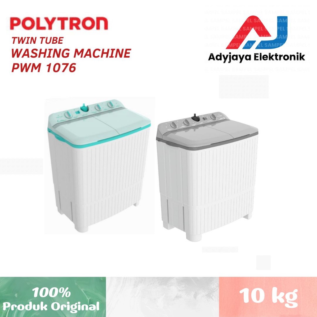 Mesin Cuci 2 Tabung Polytron 10kg PWM 1076