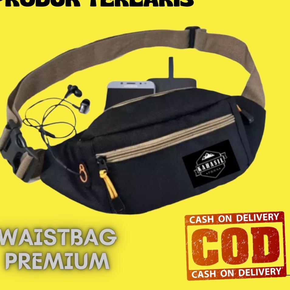 Best Product WB K02 - Tas Selempang Bahu Slempang Pinggang Waistbag Pria Wanita Cowok Cewek Original