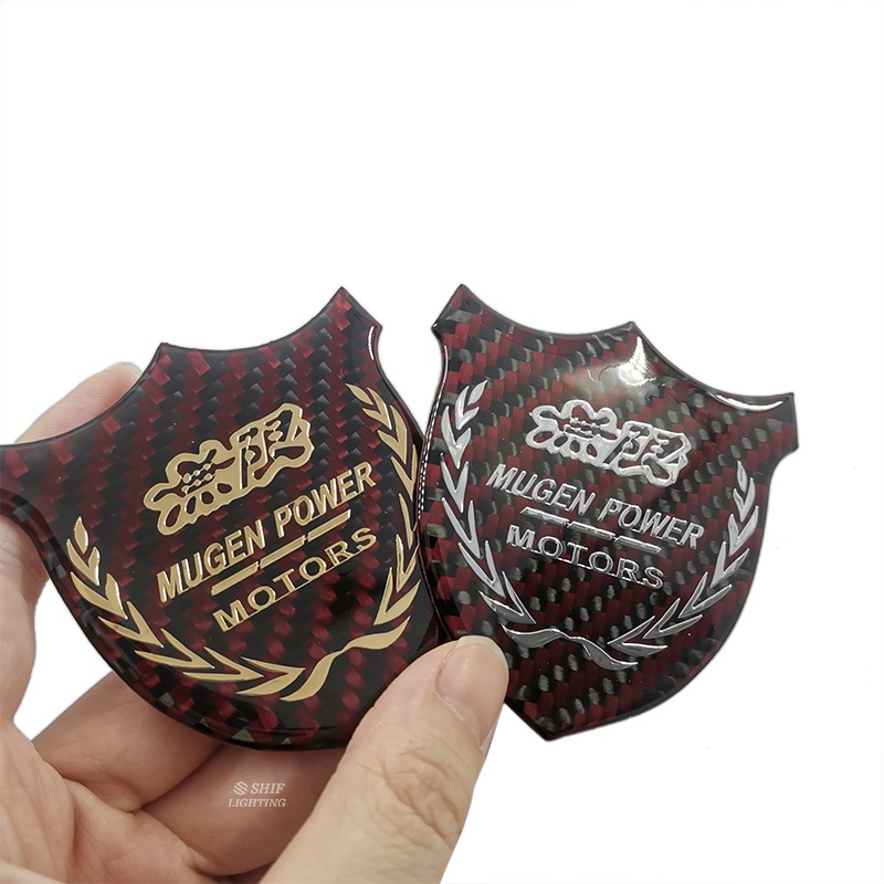 1pc Stiker Emblem Logo MUGEN POWER MOTORS Bahan Karbon Fiber Untuk Dekorasi Kaca Belakang Mobil HONDA MUGEN