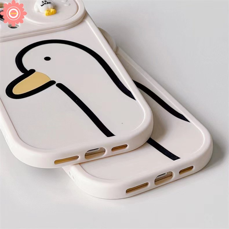 Soft Case TPU Motif Bebek 3D Untuk iPhone 11 XR 7 8 Plus 7Plus 8Plus 11 12 13 Pro MAX X XS MAX