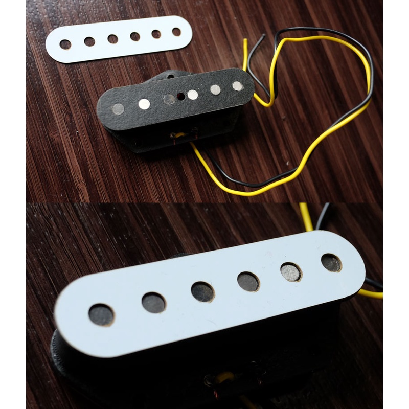 Skin cover putih untuk ubah ganti warna PICKUP bridge Fender Telecaster menjadi putih. tutup tele sq