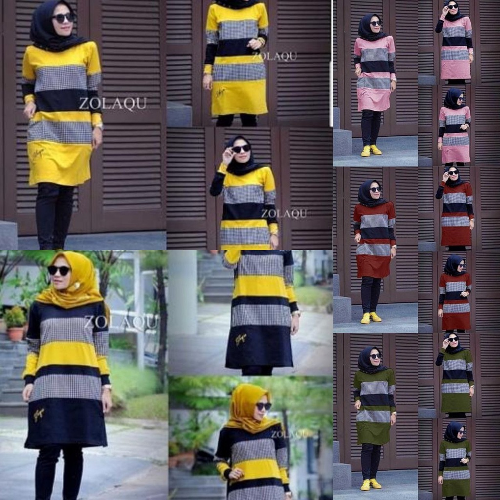 Real Tunik Panjang Zolaqu | OK07 | Long Tunik | Pakaian Wanita Hijab | Best Seller