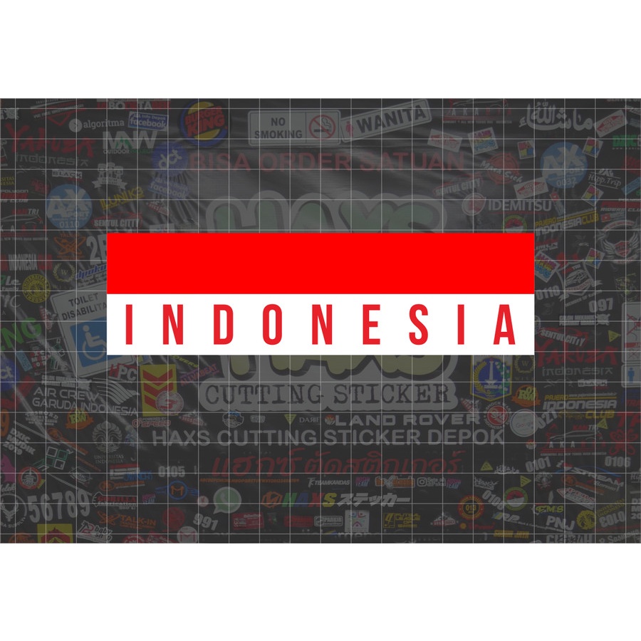 Cutting Sticker Bendera Indonesia Ukuran 14 x 4 Cm Untuk Motor Mobil