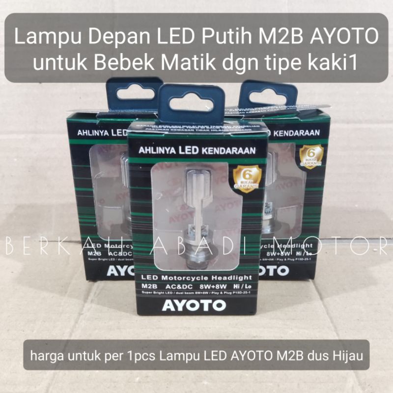 Lampu Motor LED Depan Putih M2B AYOTO | Kaki 1 Dop Bolam Bohlam Murah Grand Beat Vario Bebek Matik