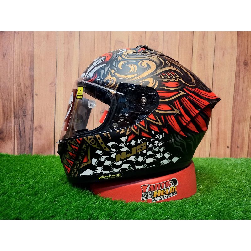 HELM FULL FACE ZX-1 R BARONG BLACK DOFF || NJS ZX-R MOTIF BARONG ||