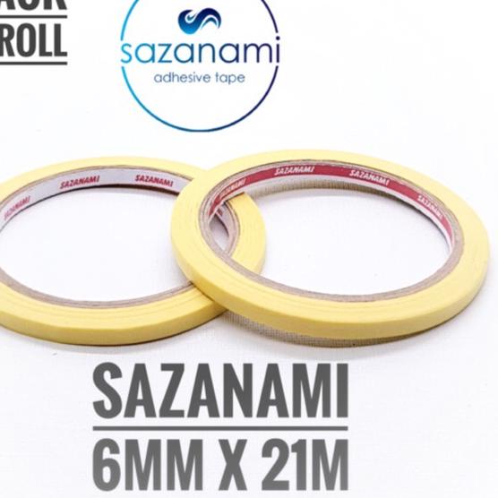 

Trend!! 1 PACK Lakban Kertas Masking Tape 1/4 Inch 6mm x 21m Sazanami isolasi kertas isi 48 ROLL ~