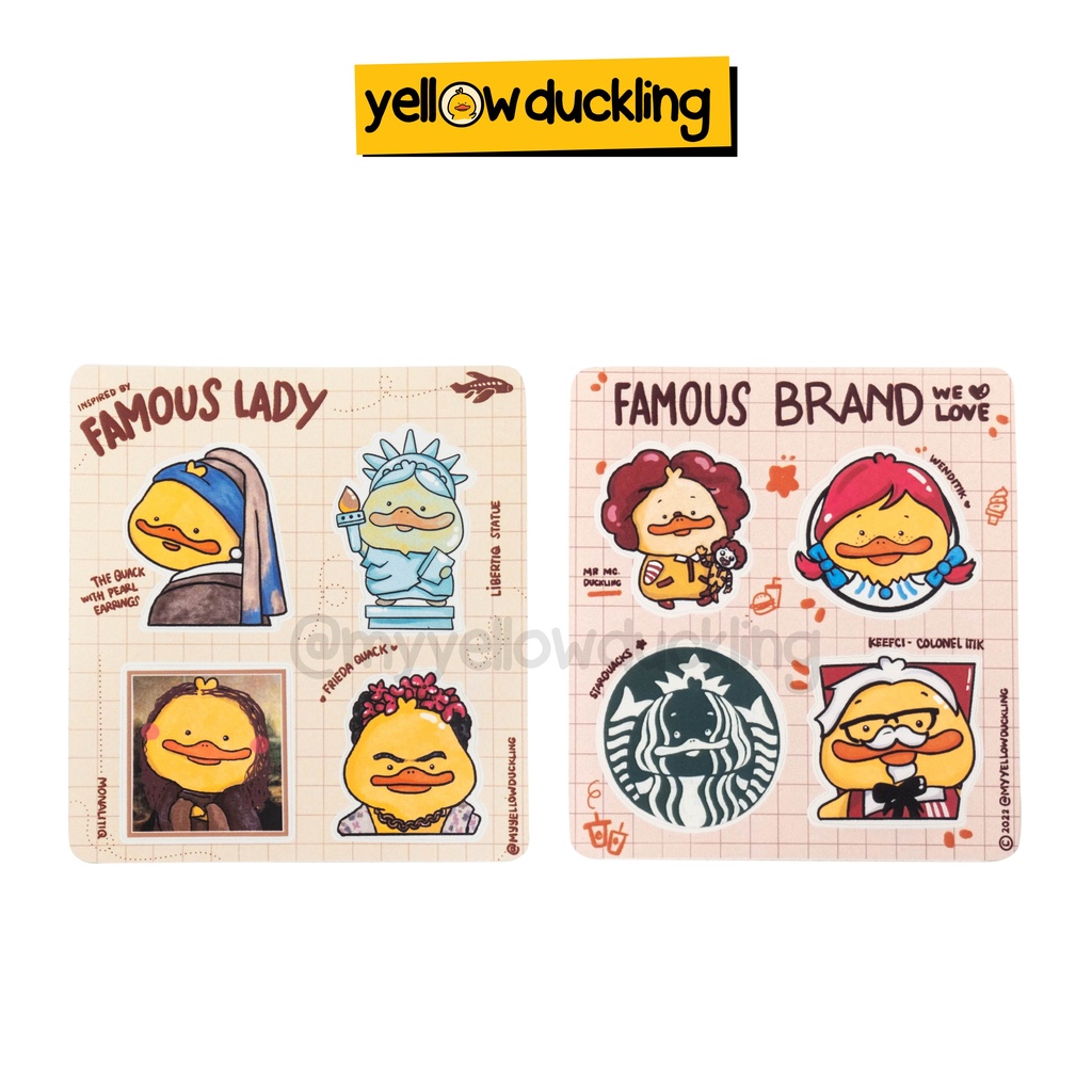 

STICKERS - ITIK FAMOUS & BRAND EDITION STICKER SET - STIKER ITIK TERKENAL LEGENDARIS - YELLOW DUCKLING HANDDRAWN MR ITIK - DUAL LIMITED EDITION - JURNAL STUDYGRAM DOFF MATTE FINISH WATERPROOF