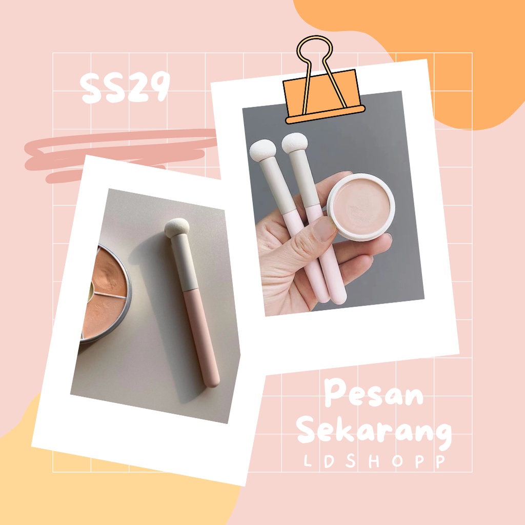 LDS SS29 Brush Makeup Ujung Bulat Spons Untuk Concealer Satuan (1 Pcs) / Alat Make Up High Quality Import