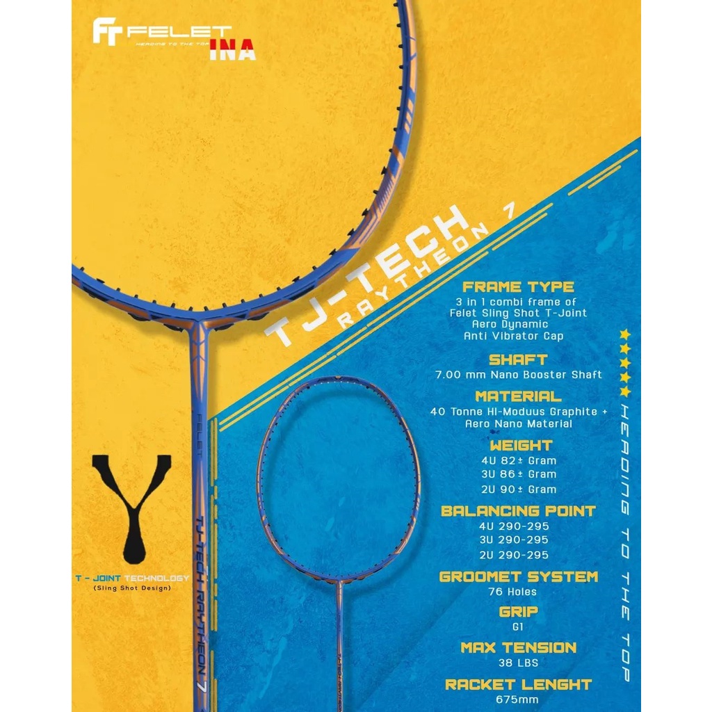 Raket Badminton Felet Tj Tech Raytheon 7