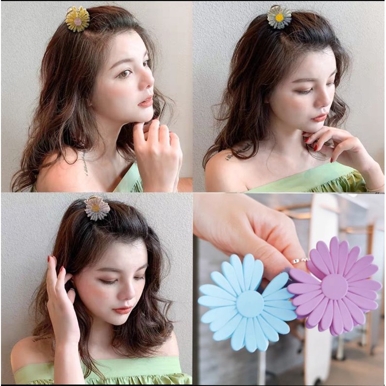 Jepit Rambut Doff Bunga Daisy Matte Color 4.5cm Jedai Doff Matte Korean Style Ukuran Tanggung