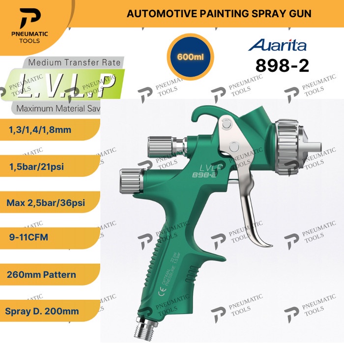 Spray Spray Gun Auarita 898-2 Lvlp - Automotive Painting Spray Gun - Green
