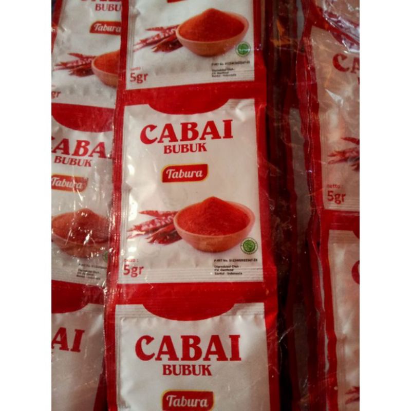 Cabai Bubuk Tabura 1 Renteng / Cabai Bubuk 500 x 12 Sachet