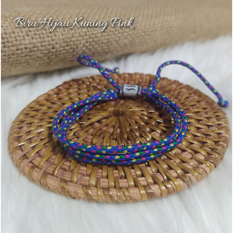 (isi 12) Gelang Tali Rangkap 3 Tali Prusik Tali Gunung Outdoor Untuk Pria &amp; Wanita