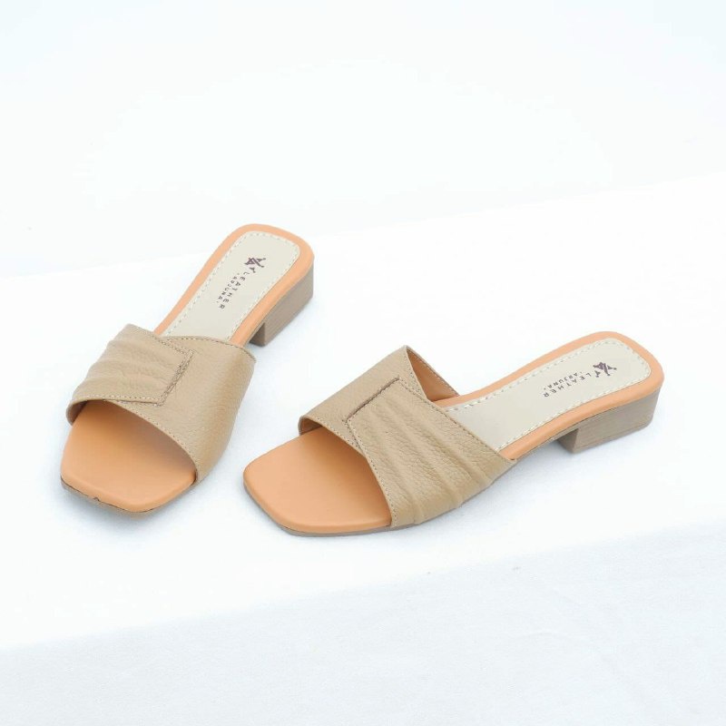 Sandal Heels 3 cm Wanita Kulit Sapi Asli Garut Laras Series