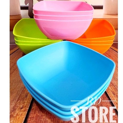 PROMO 12.PCS MANGKOK PERSEGI SERBAGUNA POLOS