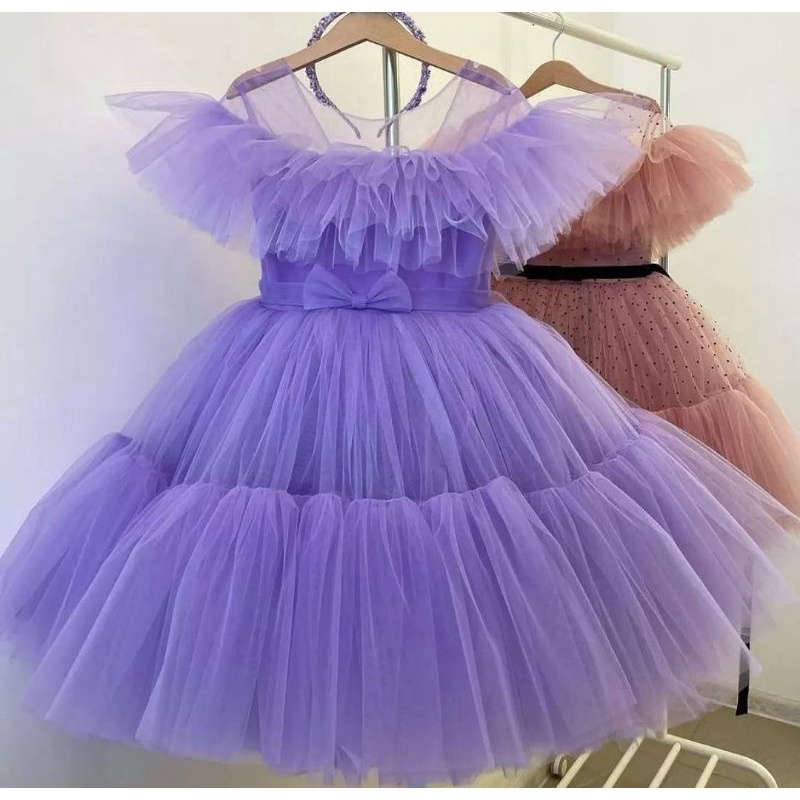 dress revina sabrina pesta anak baju ulang tahun anak perempuan pelanngi unicorn kuda poni dress natal