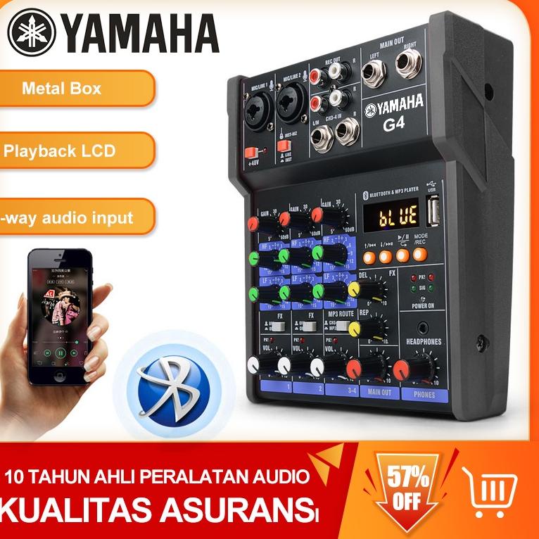 COD AUDIO MIXER YAMAHA G4 SBLUETOOTH,USB,RECORD,SOUNDCARD,REVERB Mixer audio saluran 4 (ART. 053)