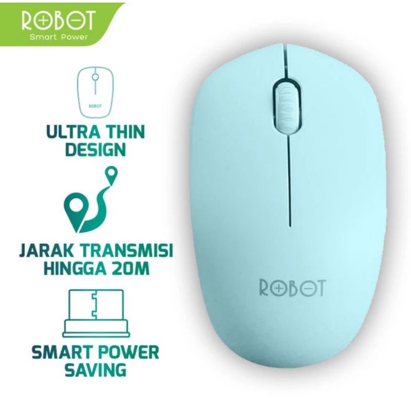 Mouse Wireless Robot 2.4GHZ Optical Free Baterai