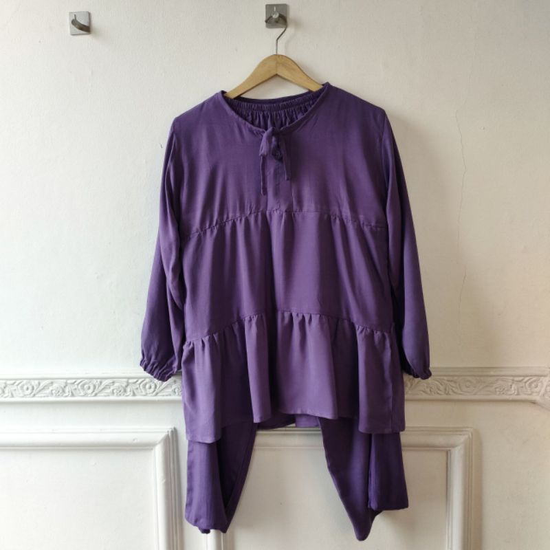 One Set Lengan Panjang Wanita/CPLP Rayon Wanita/ Stelan Wanita Lengan panjang/ Stelan Wanita Polos