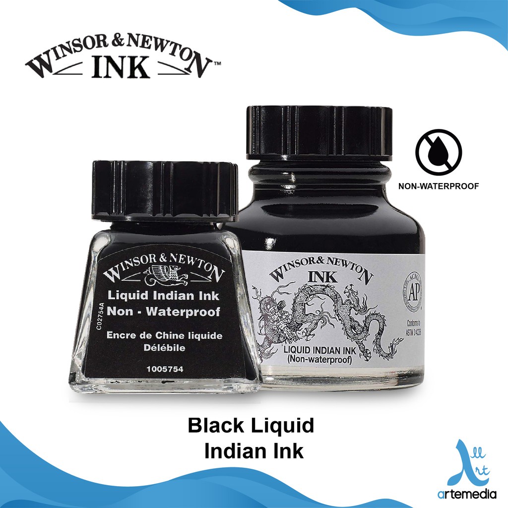 

Winsor & Newton Black Liquid Indian Ink Calligraphy Tinta Kaligrafi