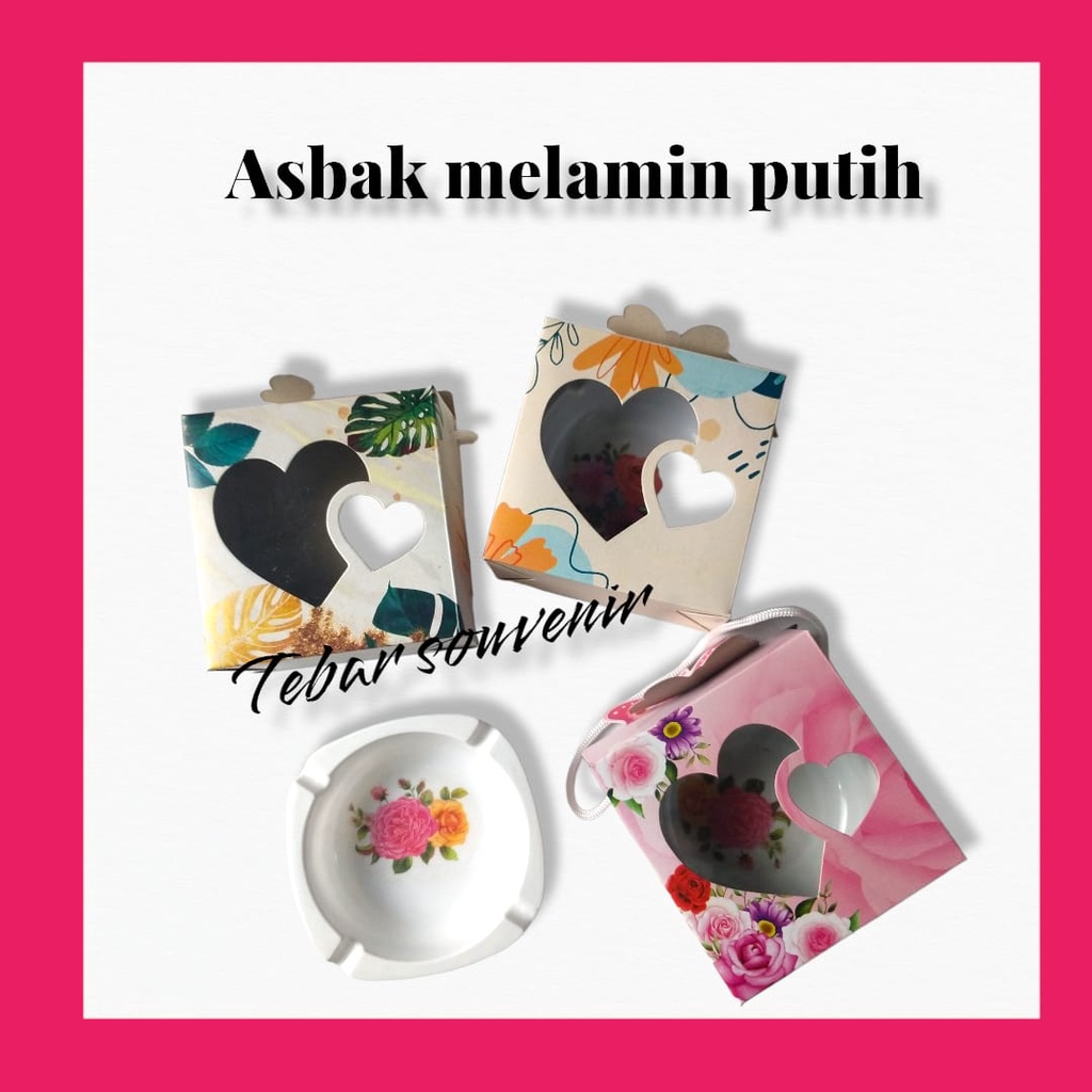 Souvenir asbak melamin plastik kemas  boks