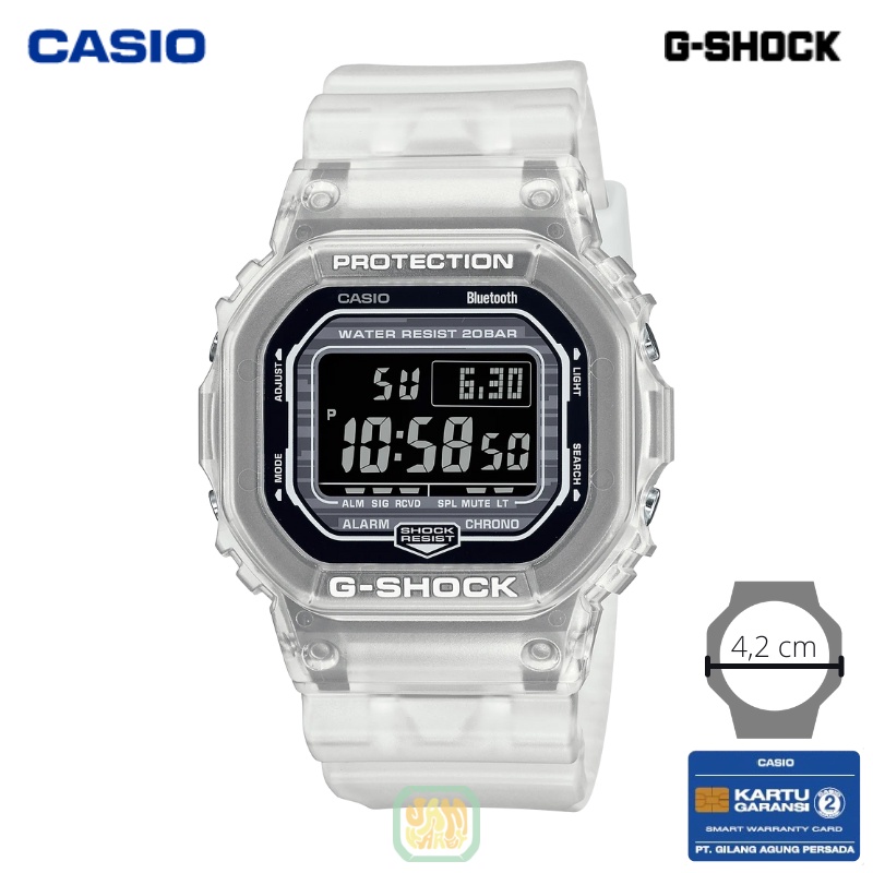JAM TANGAN PRIA CASIO G-SHOCK DW-B5600G-7 ORIGINAL - GSHOCK DWB5600G PUTIH TRANSPARAN
