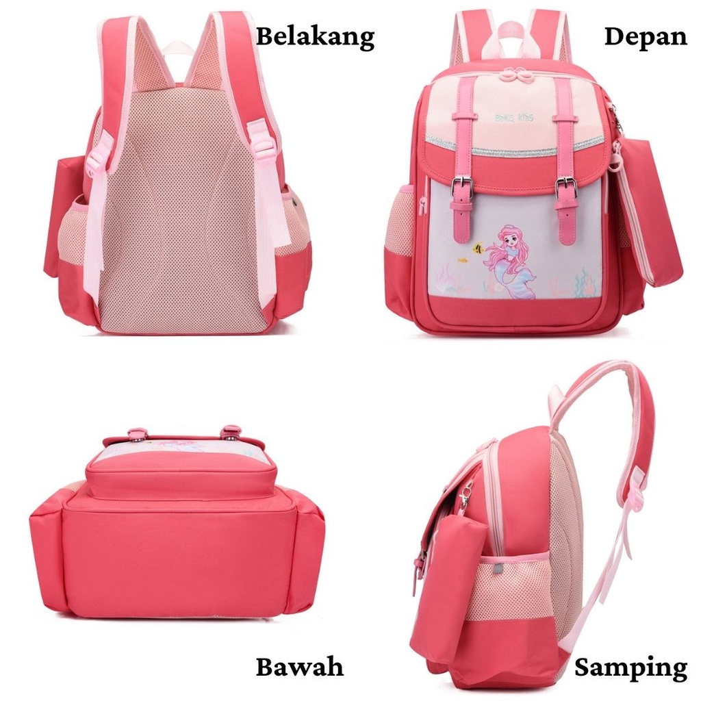 [MONA] Tas Ransel Anak Sekolah Warna Cakep Motif Imut dan Keren Kualitas Import Premium -M0207