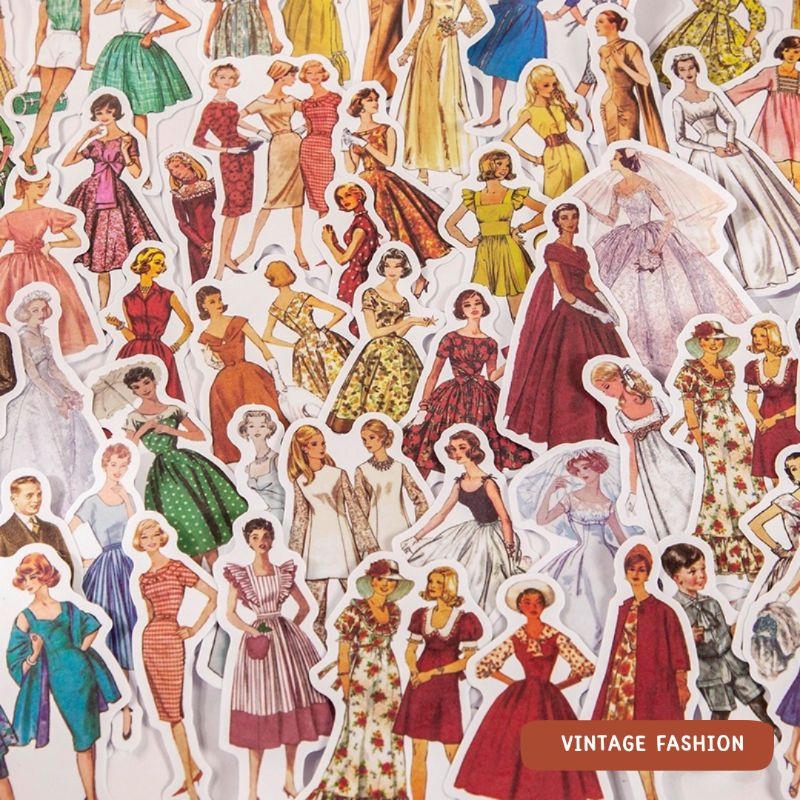 

Bullet Journal Kit I (10 pcs) Vintage Fashion ~ People Series Sticker