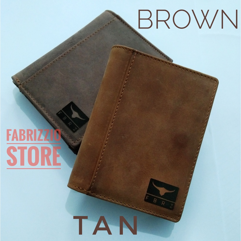 Fabrizzio dompet vertikal double zipper | dompet pria kulit asli