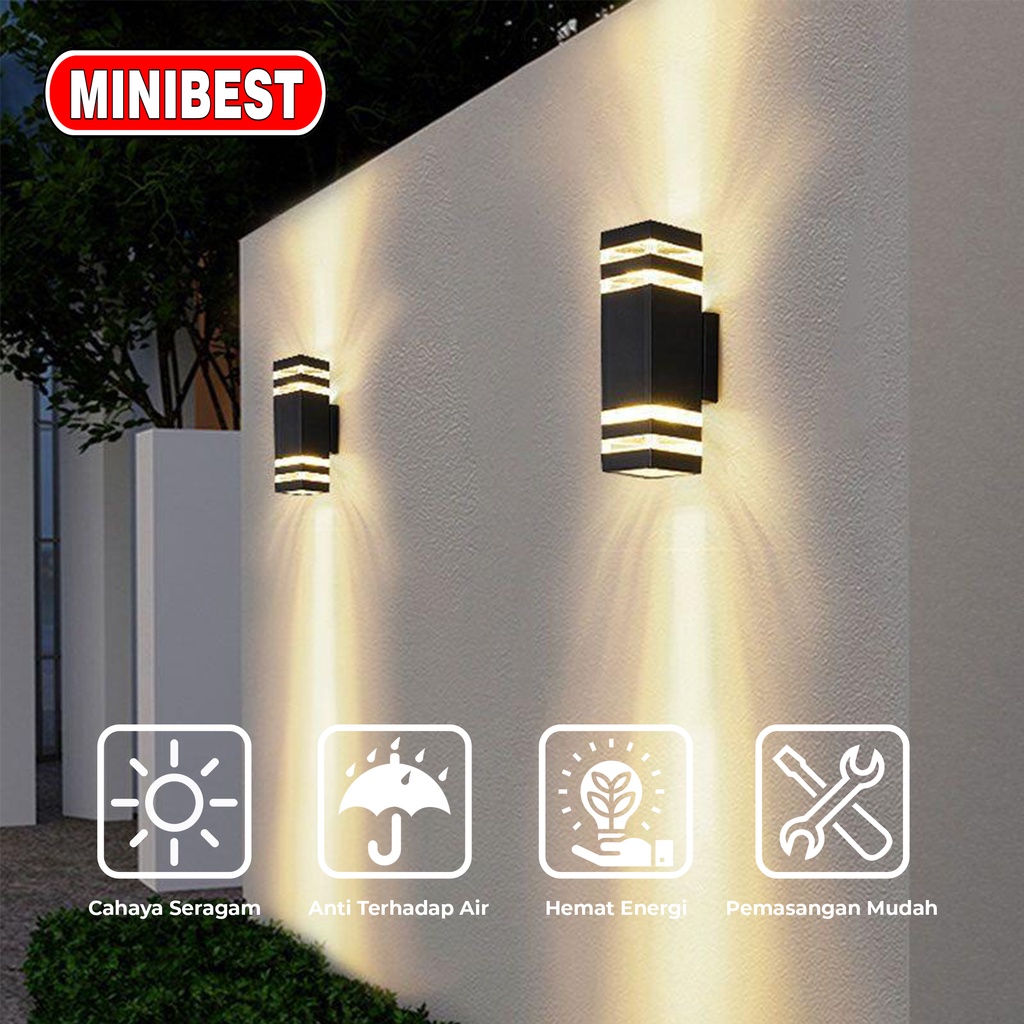 [MB] KAP LAMPU DINDING TEMPEL 2 ARAH 008 / WALL LAMP KOTAK 2 ARAH SEGI PANJANG