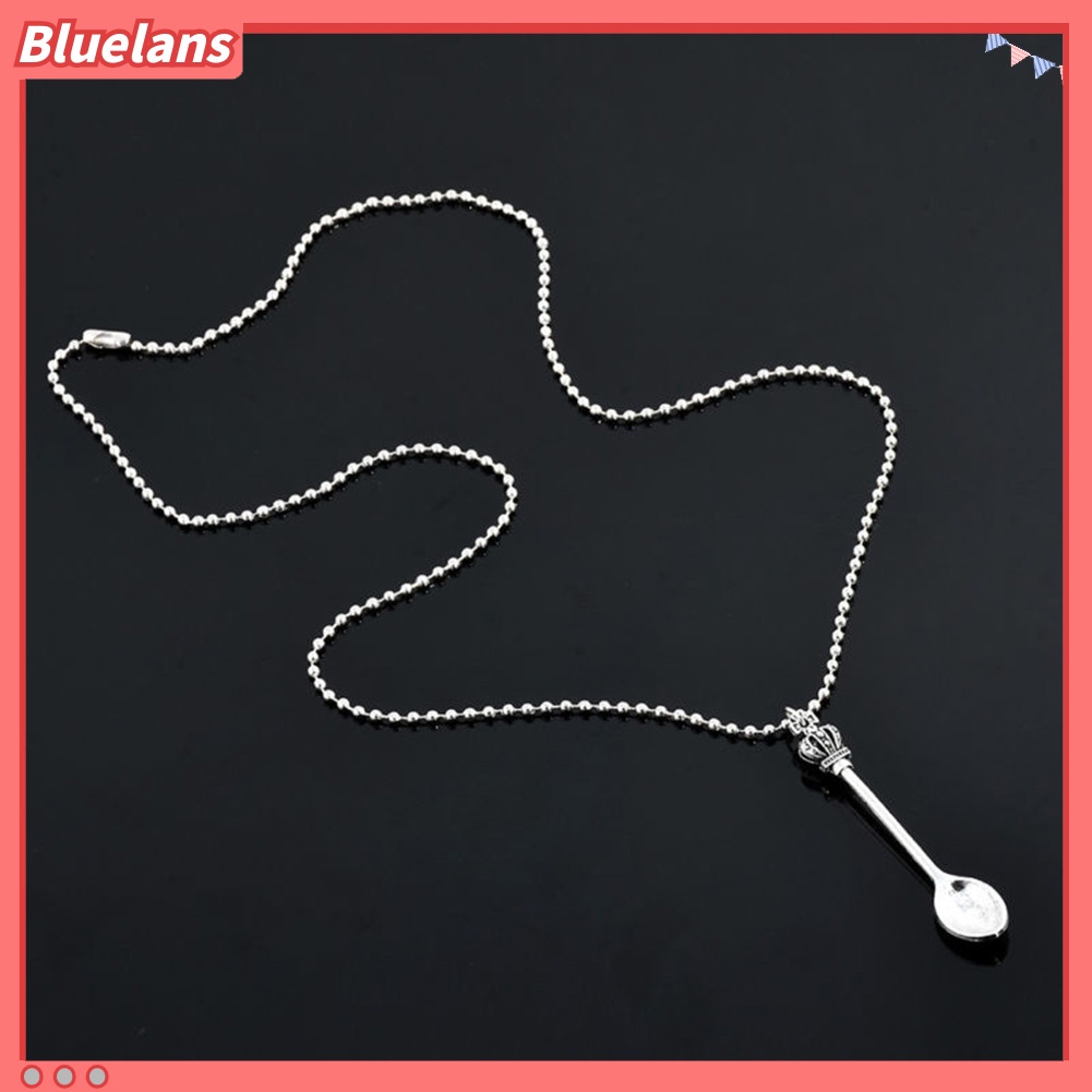 Bluelans Fashion Crown Mini Tea Spoon Alloy Pendant Chain Necklace Women Jewelry Gift