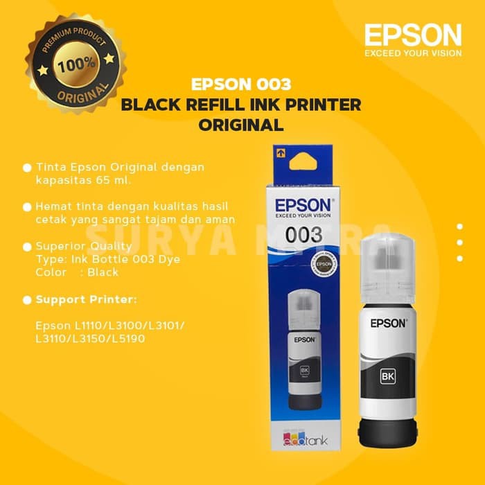 TINTA EPSON 003 ORIGINAL