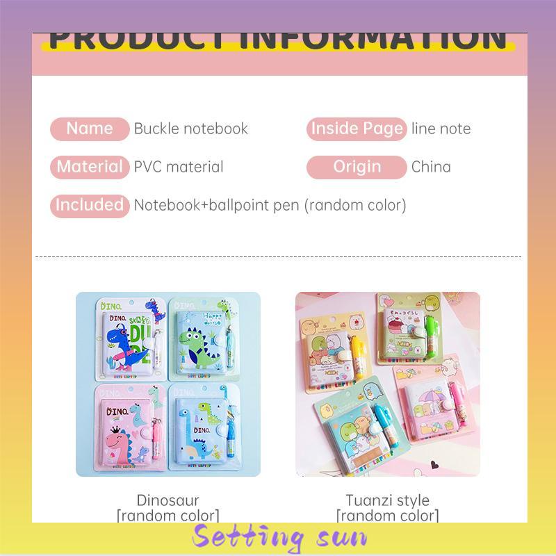 Kartun Kreatif  Notebook Portabel Mini  Dengan Set Bolpoin TN