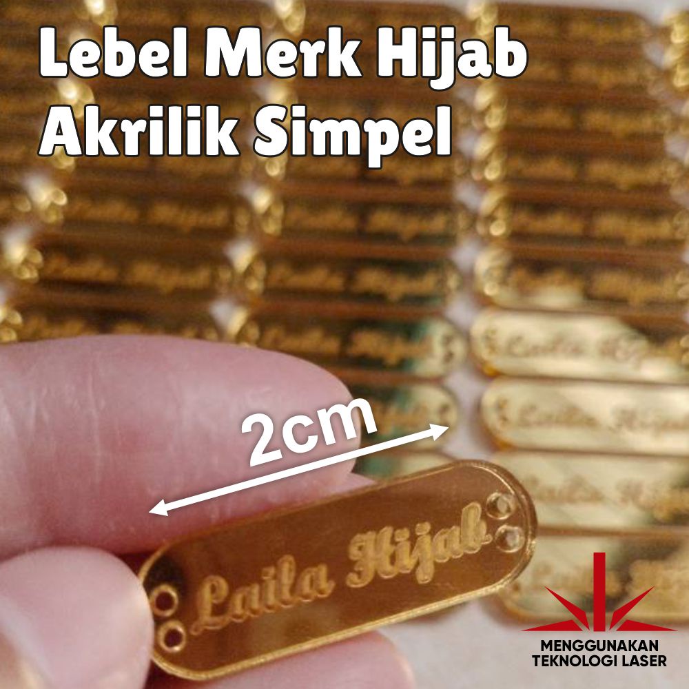 Label Lebel Merk Hijab Kerudung Mukena Gamis Acrylic Akrilik Model Simpel