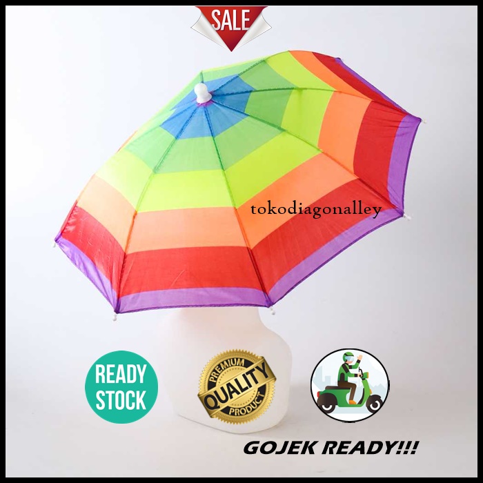 Payung Model Topi Umbrella Hat Anti Panas dan Hujan Topi Payung Caping Payung Murah