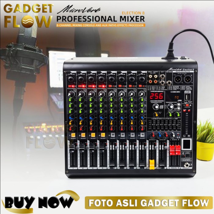 Mixer Soundcard Recording Audio Interface Microverb Election 8 Channel