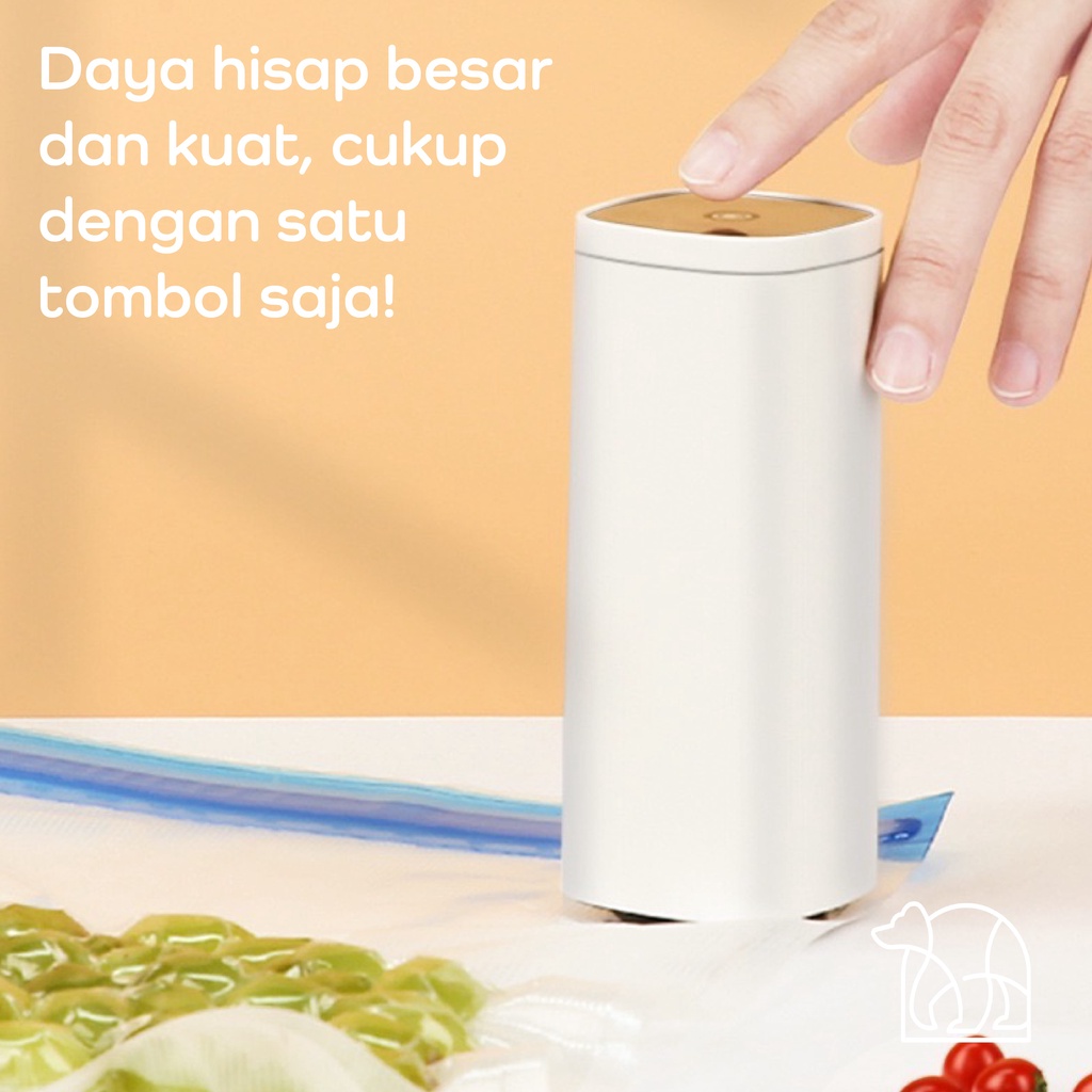 【IKONE】NERA Food Vacuum Air Pump Sealer Fresh Smart Vacuum Sealer cerdas food vacuum sealer protable ziplock food packing mesin vakum seal vacuum sealer makanan basah dan kering simple kecil convenient tempat penyimpanan makanan plastik ziplock