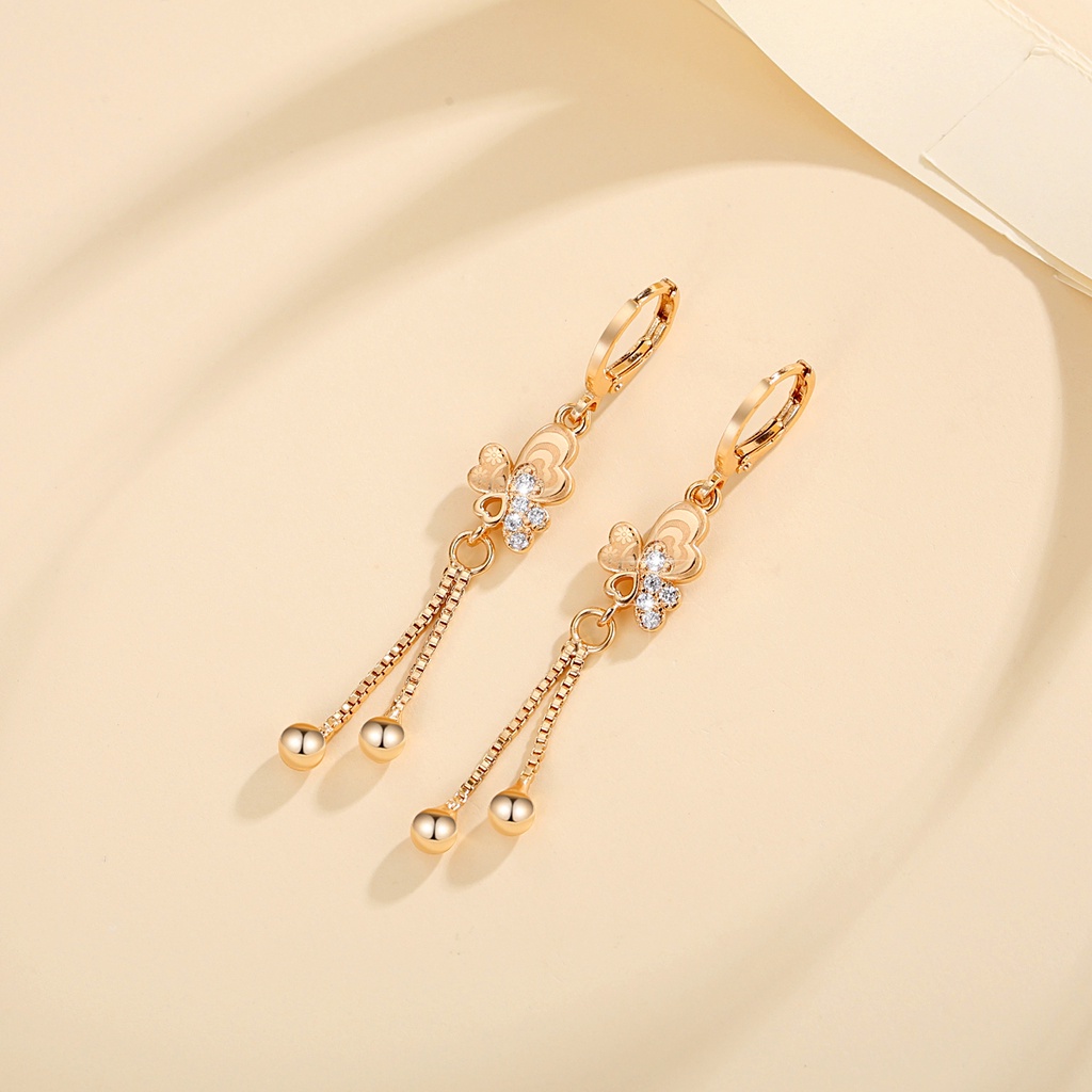Y785 [COD✔]Anting Panjang Titanium Wanita Emas Muda Dewasa Korea Style Anti Karat