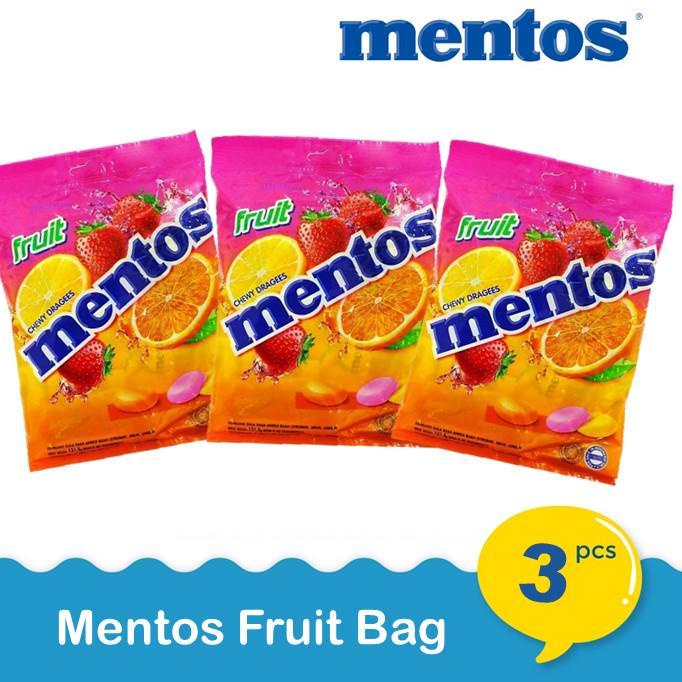 

✨New✨ Mentos Fruit Bag Permen Rasa Buah 3 x 135 gr !!