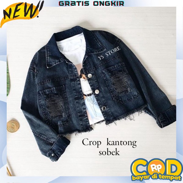 Jaket Jeans Wanita Crop Import Jins Wanita Jacket Jens Kekinian Cewek Terbaru Jket Jen Levis Termura